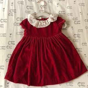 Janie and Jack Holiday Red Baby Velvet Dress
